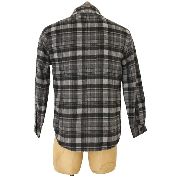 Major Threads Escobedo Lined Shirt S Plaid Charcoal Gray Button Wool Blend NEW - Picture 5 of 9